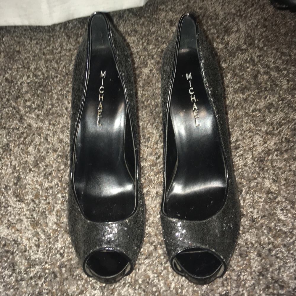 Michael Kors Platform Black Peep Toe Pump Stiletto - Picture 2 of 4
